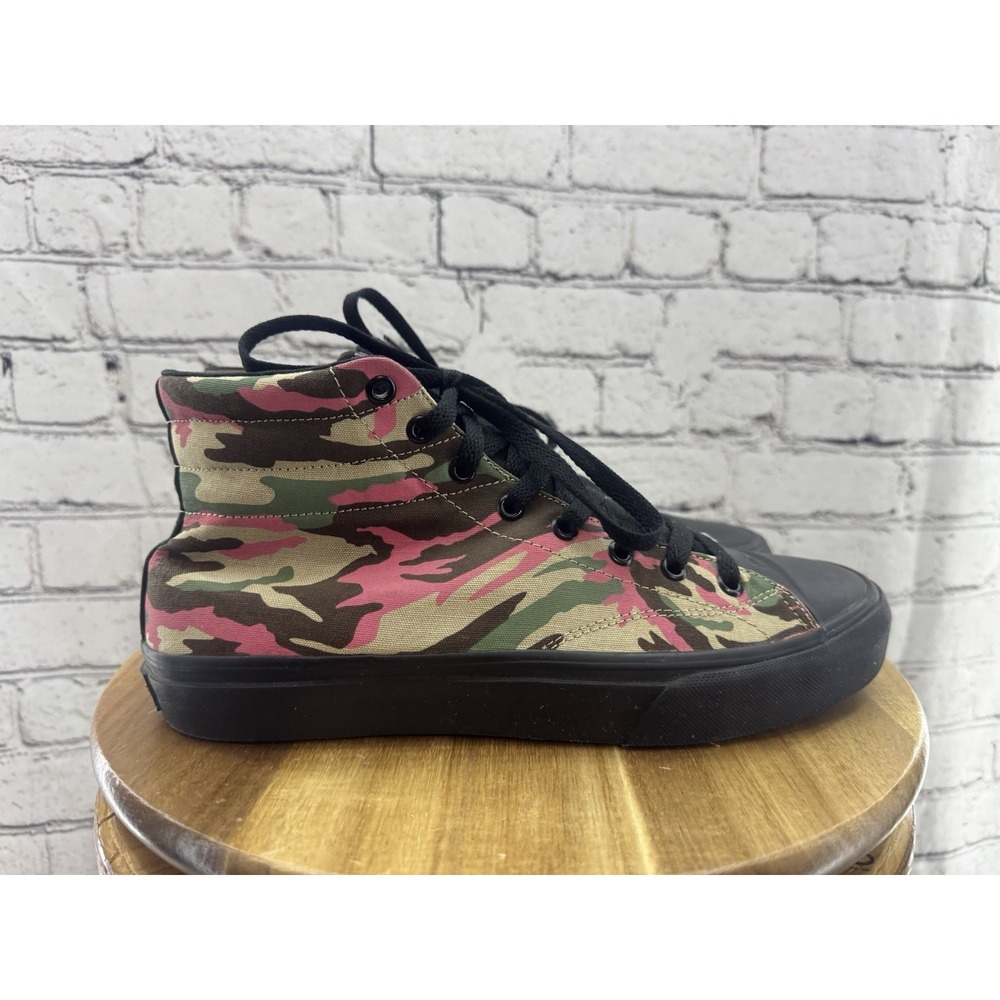 STRAYE Venice Pink‎ Green Camo High Top Skateboarding Sneakers Men's Size 9.5 - Picture 5 of 13